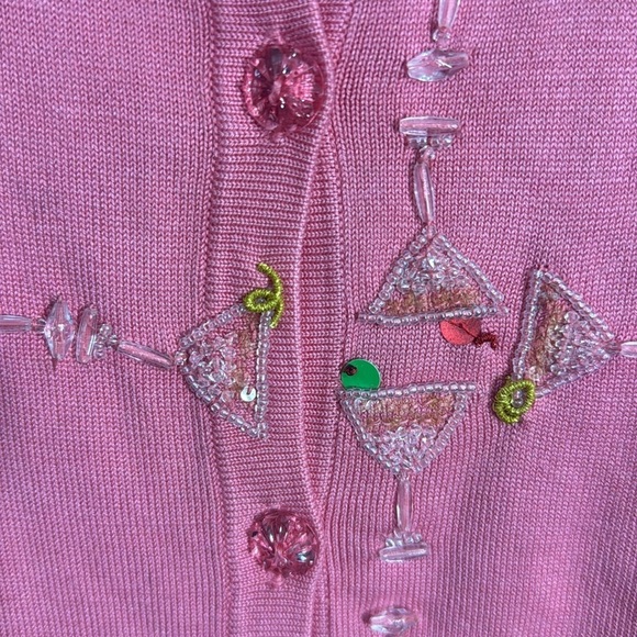 Michael Simon Martini cardigan - Pink w clear buttons. Size XL - Picture 6 of 8